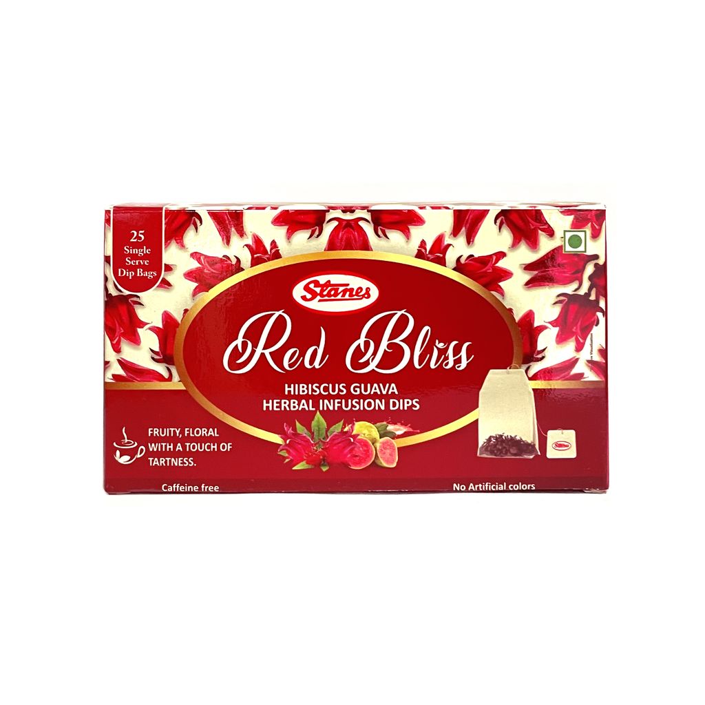Stanes Red Bliss Hibiscus Guava Herbal Infusion Dips | 25 Single Serve Dip Bags | Pack of 1