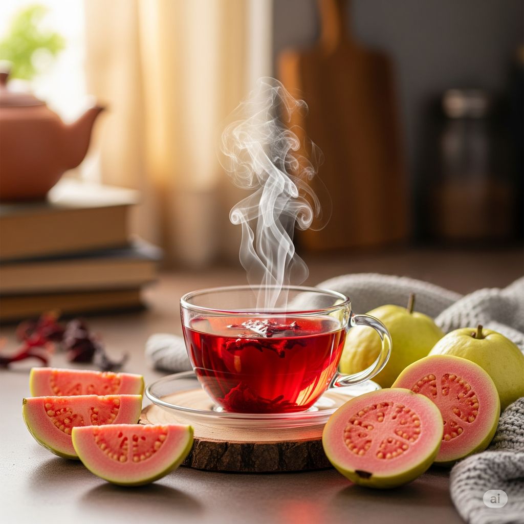 Stanes Red Bliss Hibiscus Guava Herbal Infusion Dips | 25 Single Serve Dip Bags | Pack of 1