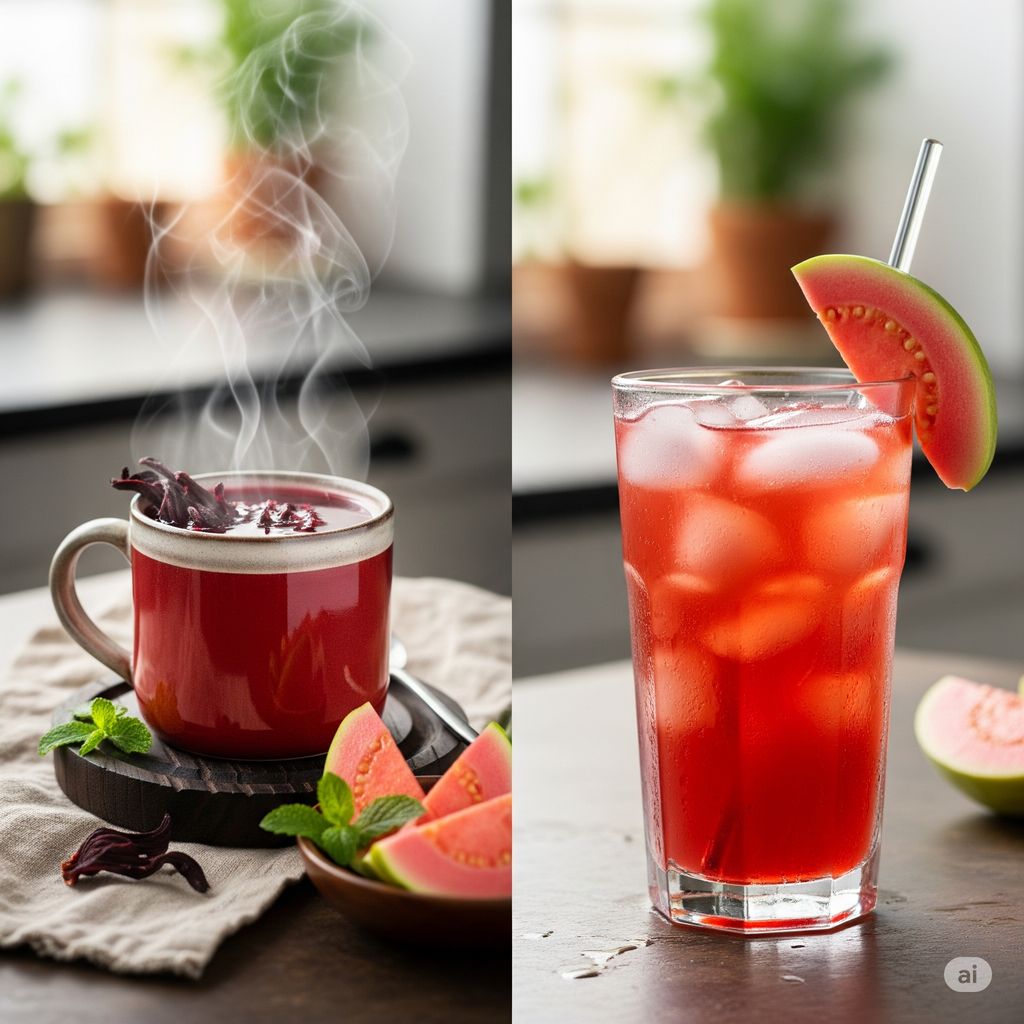 Stanes Red Bliss Hibiscus Guava Herbal Infusion Dips | 25 Single Serve Dip Bags | Pack of 1