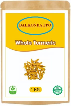 BALKONDA FPO Premium Whole Turmeric 1 KG - 100% Natural Haldi Sticks