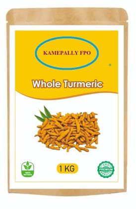 KAMEPALLY FPO Premium 100% Natural Whole Turmeric 1 KG - Unpolished