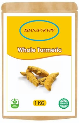 Khanapur FPO Whole Turmeric Sticks (Haldi), Premium Quality, 1 KG - 100% Natural