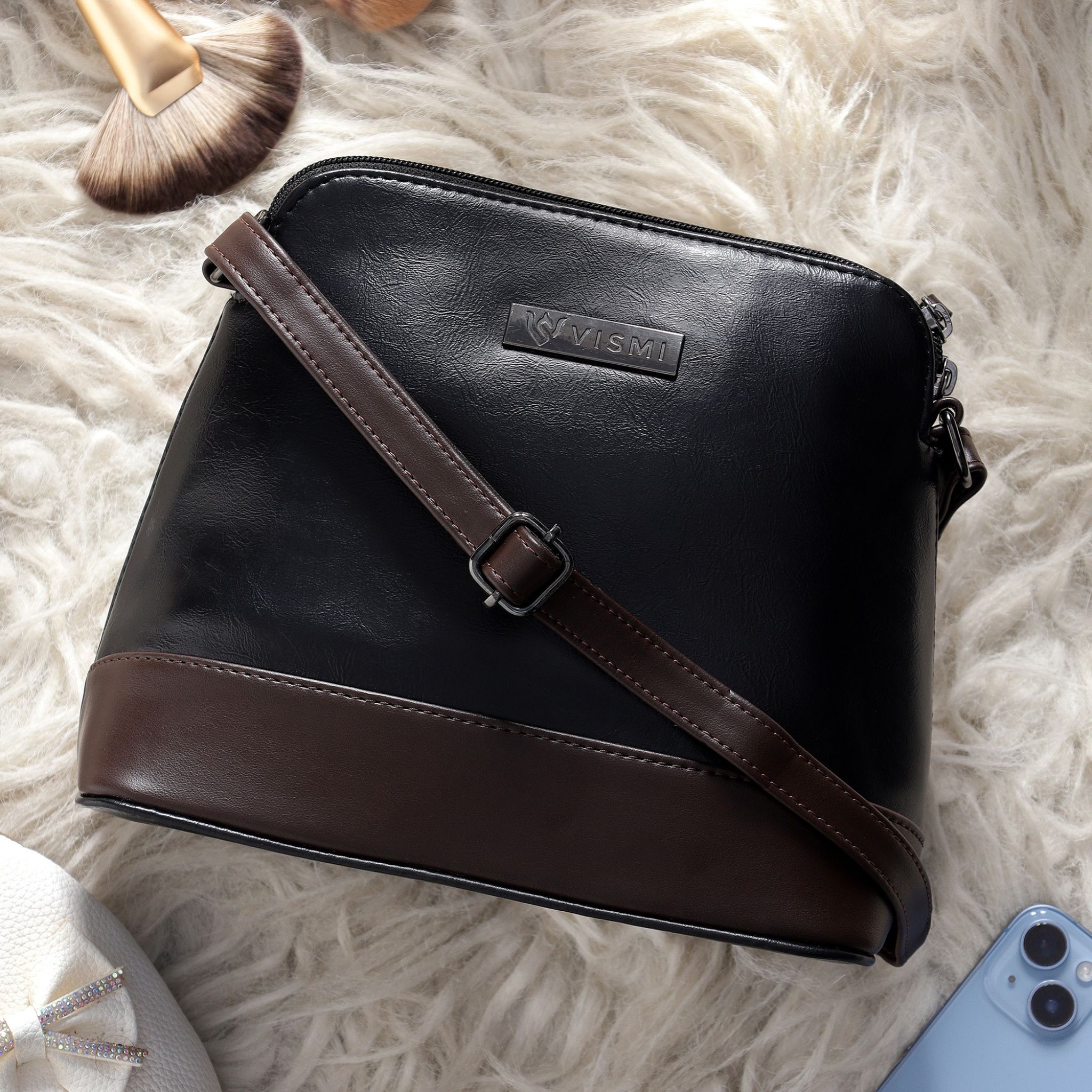 VISMIINTREND Crossbody Bag for Women, Girls | Stylish Shoulder Bag | Pu Leather Adjustable Travel Bags | Birthday Gift for Wife | Mother | Diwali Gift 