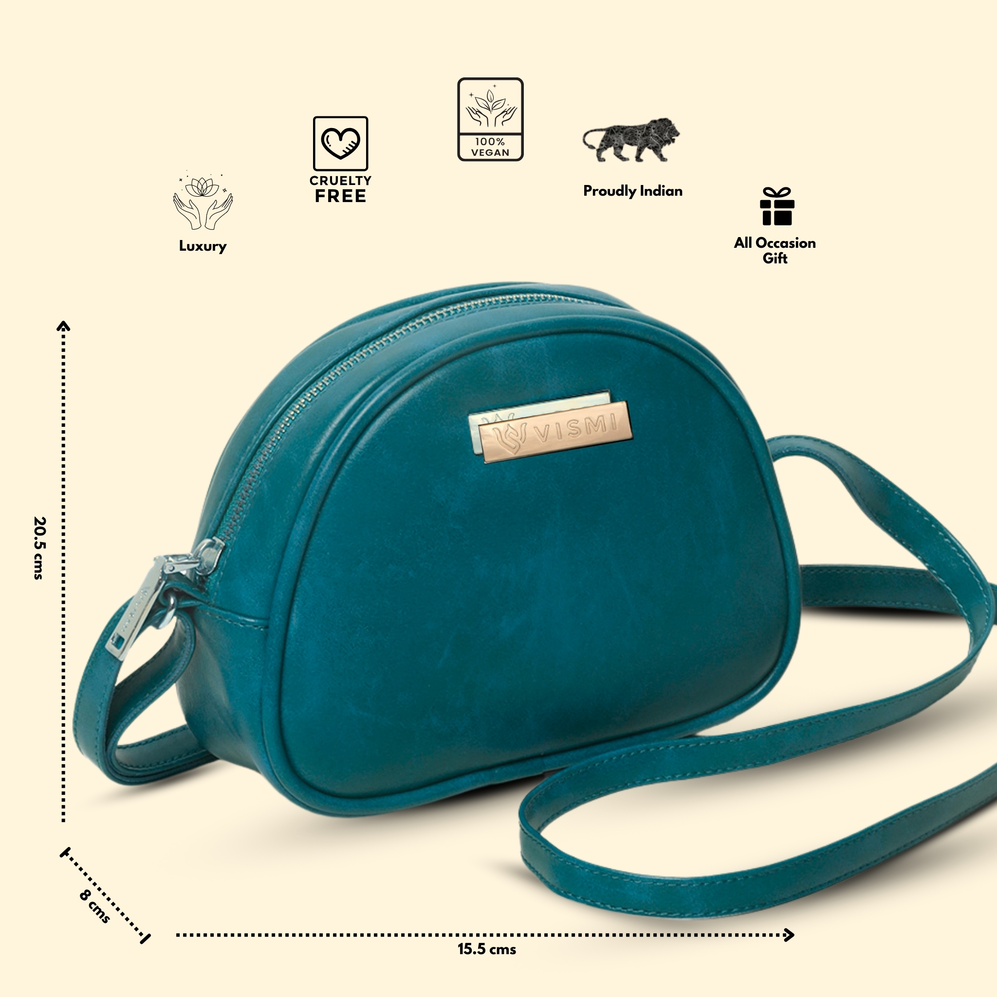 VISMIINTREND Stylish Crossbody Sling Bag with Adjustable Strap | Pu Leather Travel Bag | for Women, Girls | Birthday | Anniversary | Diwali Gift