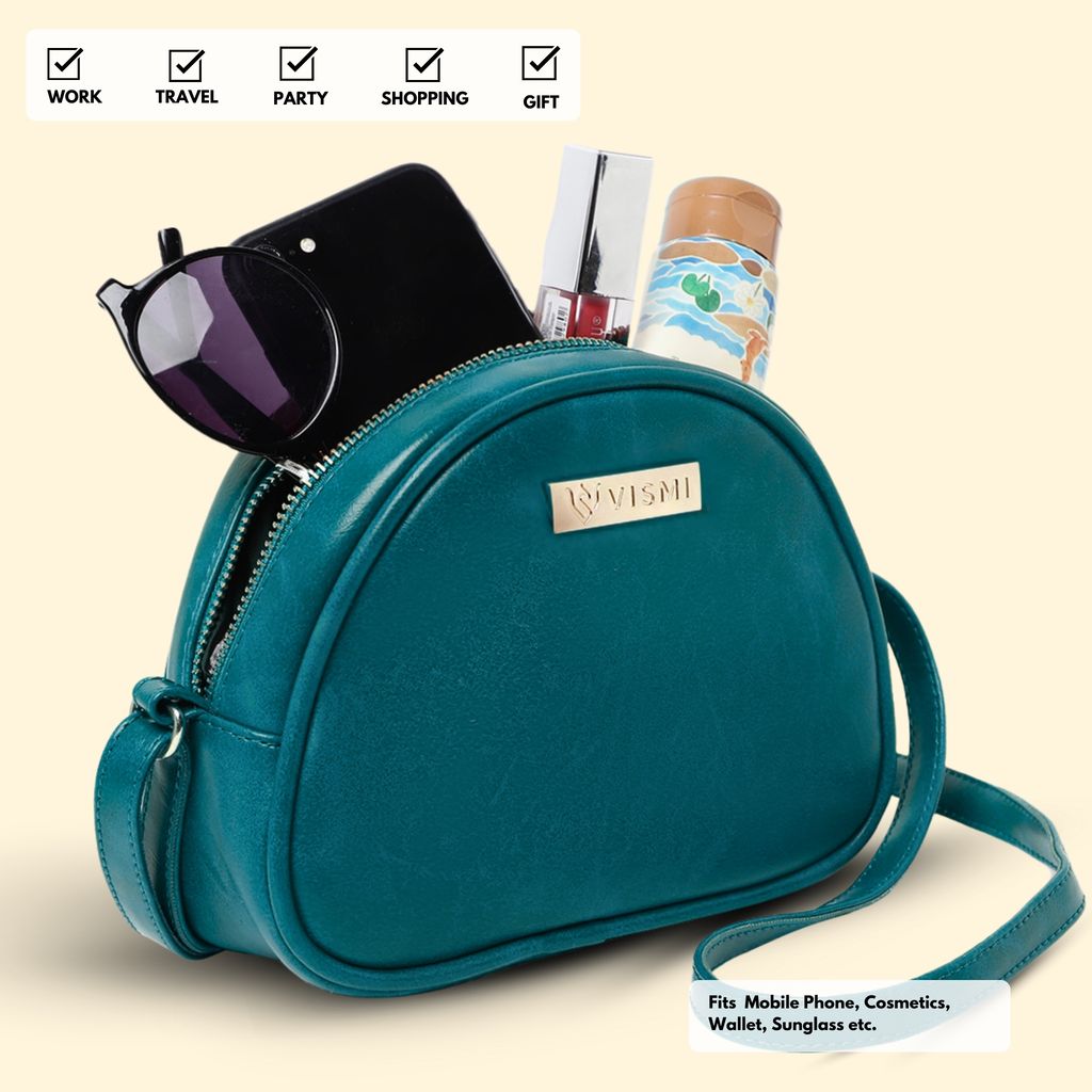 VISMIINTREND Stylish Crossbody Sling Bag with Adjustable Strap | Pu Leather Travel Bag | for Women, Girls | Birthday | Anniversary | Diwali Gift