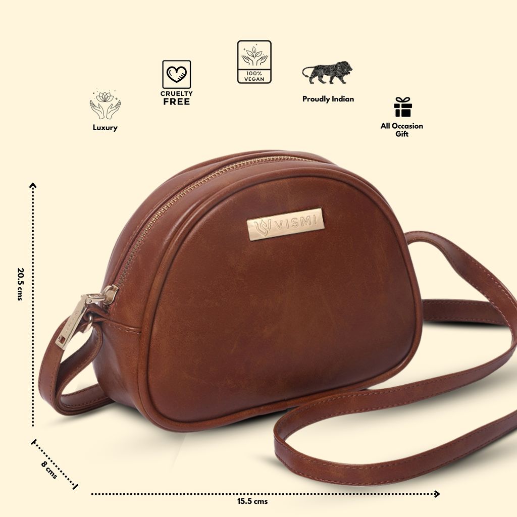 VISMIINTREND Stylish Crossbody Sling Bag with Adjustable Strap | Pu Leather Travel Bag | for Women, Girls | Birthday | Anniversary | Diwali Gift