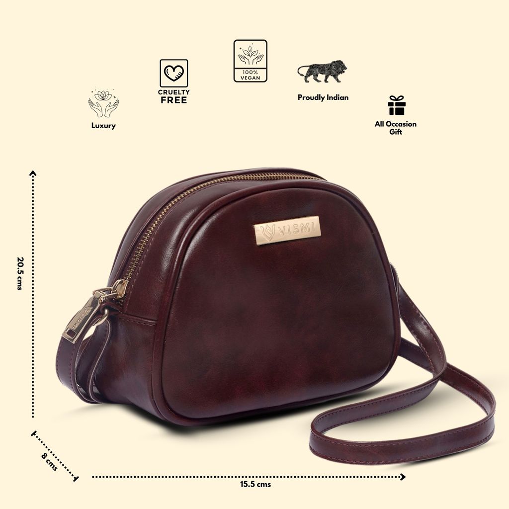 VISMIINTREND Stylish Crossbody Sling Bag with Adjustable Strap | Pu Leather Travel Bag | for Women, Girls | Birthday | Anniversary | Diwali Gift
