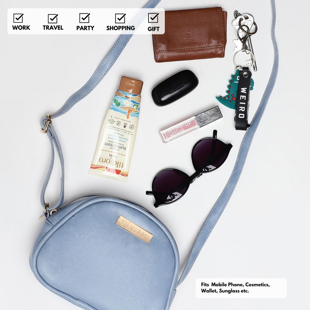 VISMIINTREND Stylish Crossbody Sling Bag with Adjustable Strap | Pu Leather Travel Bag | for Women, Girls | Birthday | Anniversary | Diwali Gift