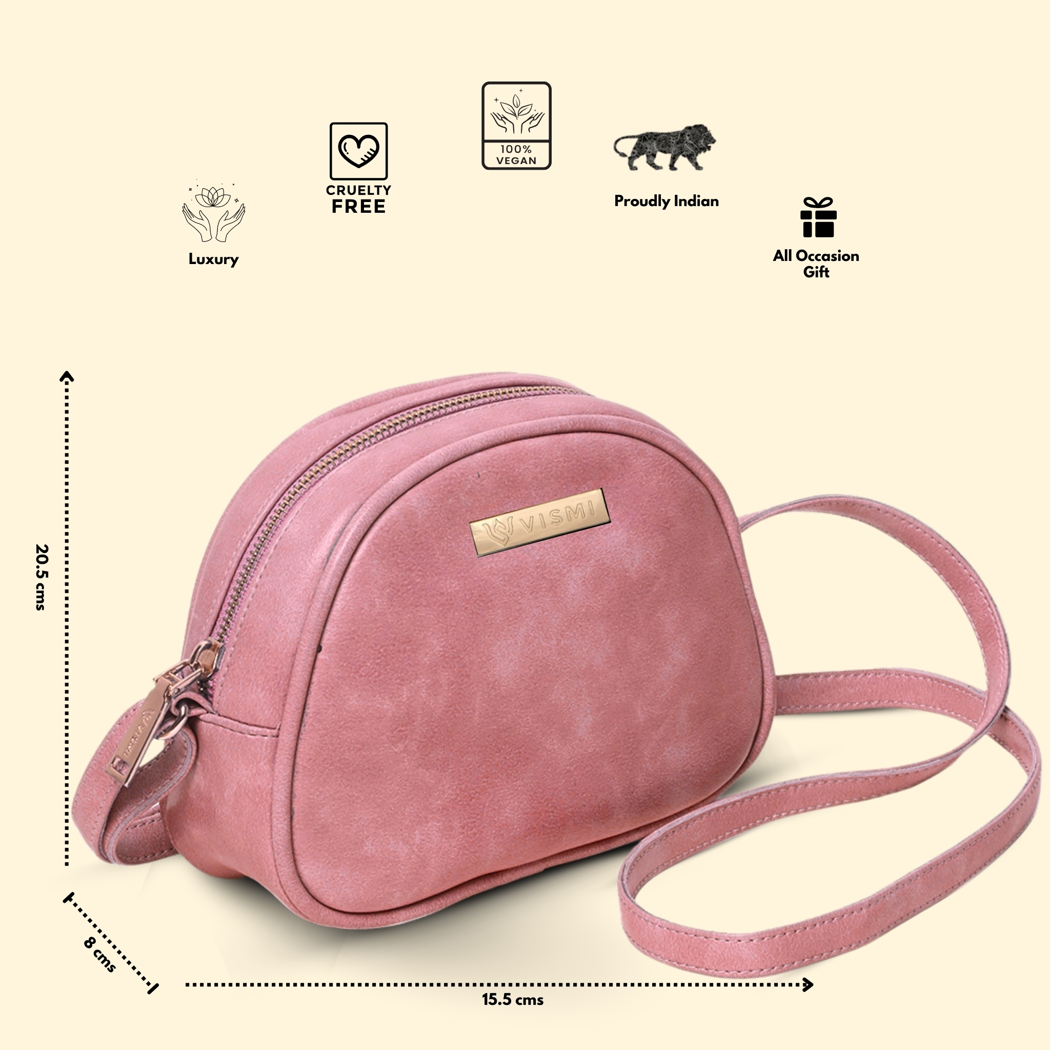 VISMIINTREND Stylish Crossbody Sling Bag with Adjustable Strap | Pu Leather Travel Bag | for Women, Girls | Birthday | Anniversary | Diwali Gift