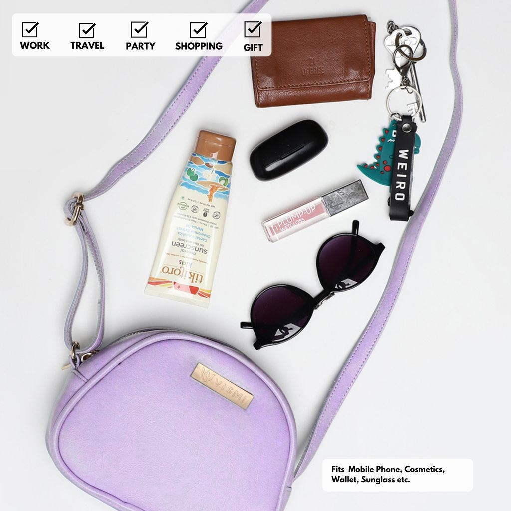 VISMIINTREND Stylish Crossbody Sling Bag with Adjustable Strap | Pu Leather Travel Bag | for Women, Girls | Birthday | Anniversary | Diwali Gift