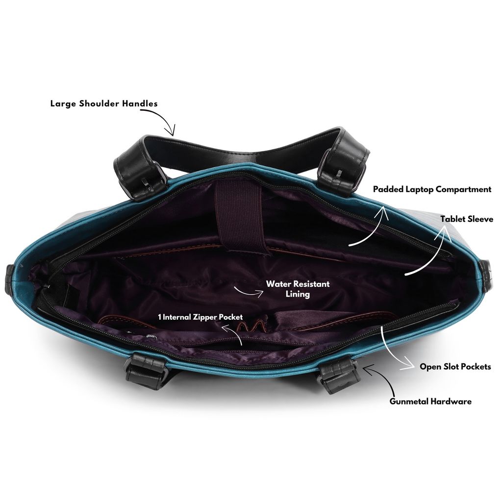 VISMIINTREND Office Bag for Women Upto 15.6 Inch Laptop | Travel Handbag | Pu Leather Stylish Tote Bag | Trendy Office Use Sling Bag | Diwali Gift for Mother | Wife