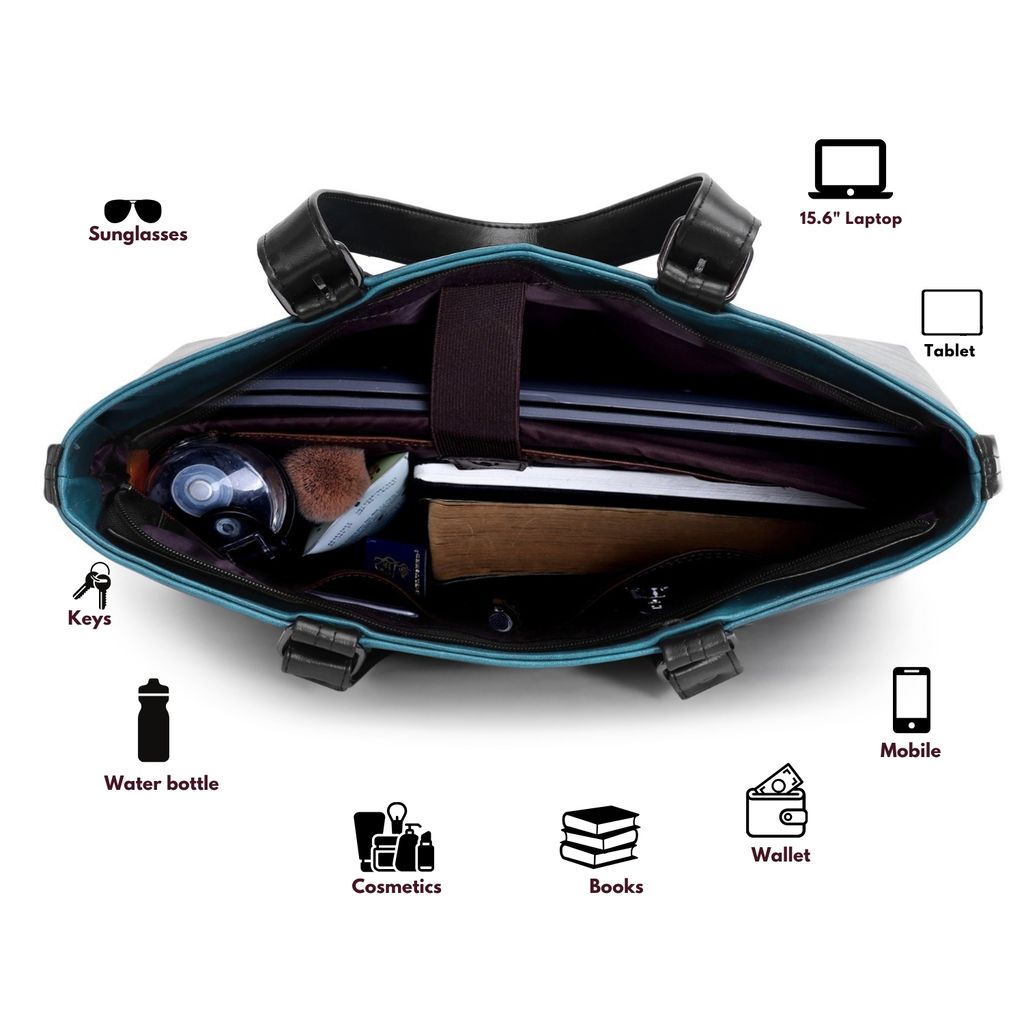 VISMIINTREND Office Bag for Women Upto 15.6 Inch Laptop | Travel Handbag | Pu Leather Stylish Tote Bag | Trendy Office Use Sling Bag | Diwali Gift for Mother | Wife