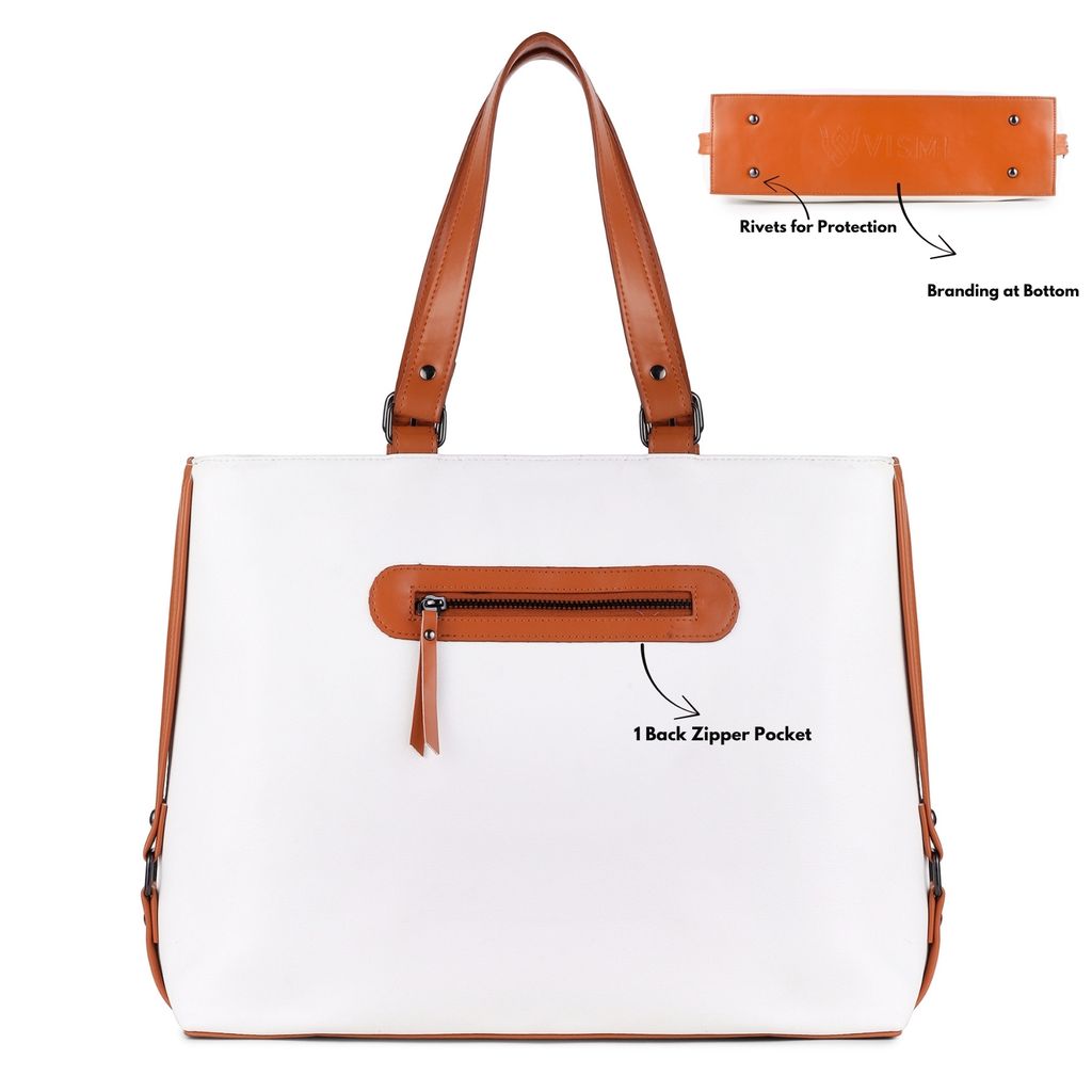 VISMIINTREND Office Bag for Women Upto 15.6 Inch Laptop | Travel Handbag | Pu Leather Stylish Tote Bag | Trendy Office Use Sling Bag | Diwali Gift for Mother | Wife