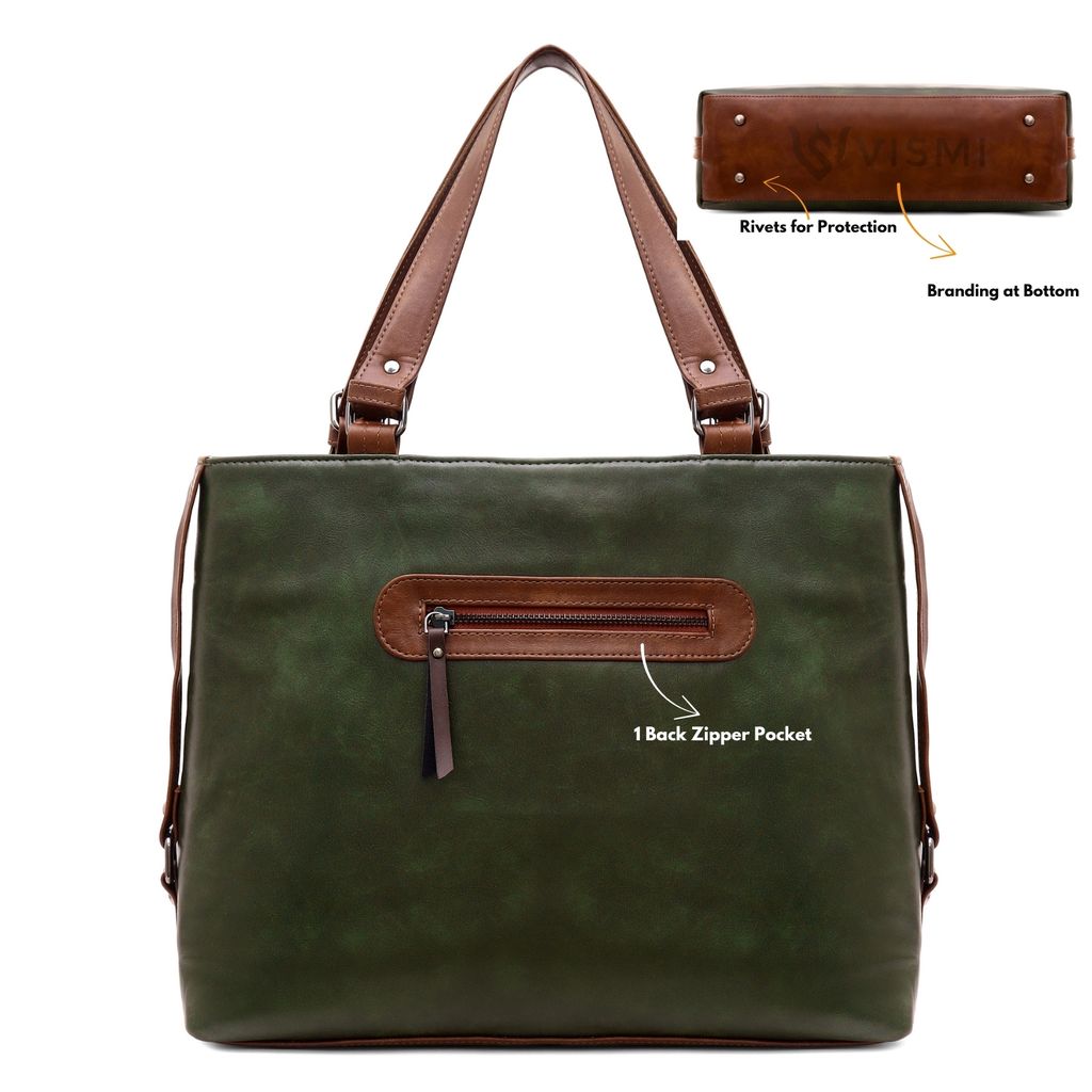 VISMIINTREND Office Bag for Women Upto 15.6 Inch Laptop | Travel Handbag | Pu Leather Stylish Tote Bag | Trendy Office Use Sling Bag | Diwali Gift for Mother | Wife