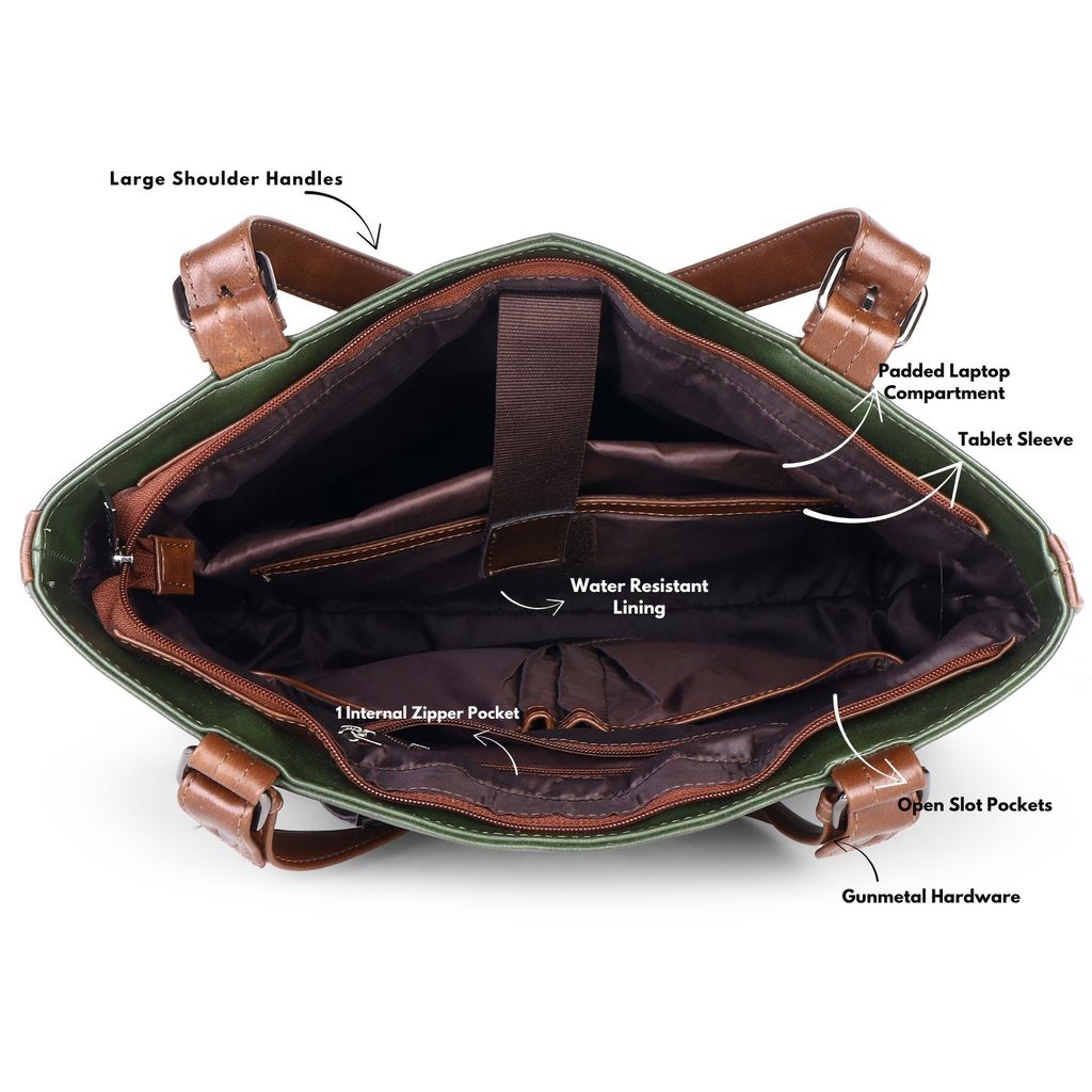 VISMIINTREND Office Bag for Women Upto 15.6 Inch Laptop | Travel Handbag | Pu Leather Stylish Tote Bag | Trendy Office Use Sling Bag | Diwali Gift for Mother | Wife