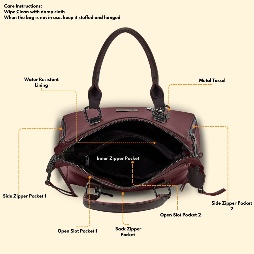 VISMIINTREND Stylish Sling Bag | Pu Leather Crossbody Satchel Bag | Women Handbag for Office | Travel | Daily Use | Detachable Adjustable Strap