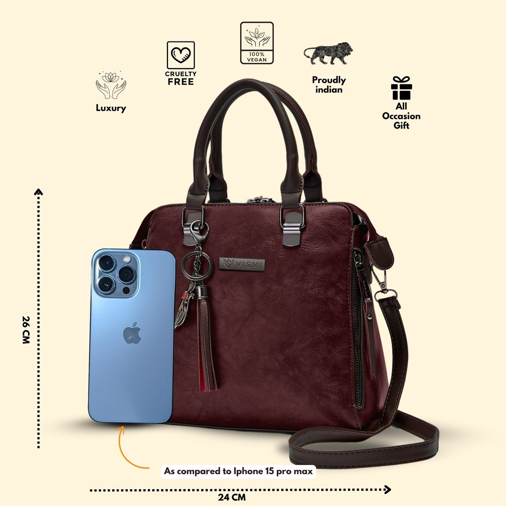 VISMIINTREND Stylish Sling Bag | Pu Leather Crossbody Satchel Bag | Women Handbag for Office | Travel | Daily Use | Detachable Adjustable Strap