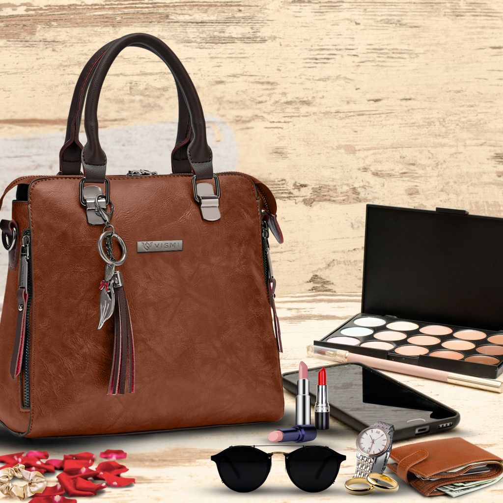 VISMIINTREND Stylish Sling Bag | Pu Leather Crossbody Satchel Bag | Women Handbag for Office | Travel | Daily Use | Detachable Adjustable Strap