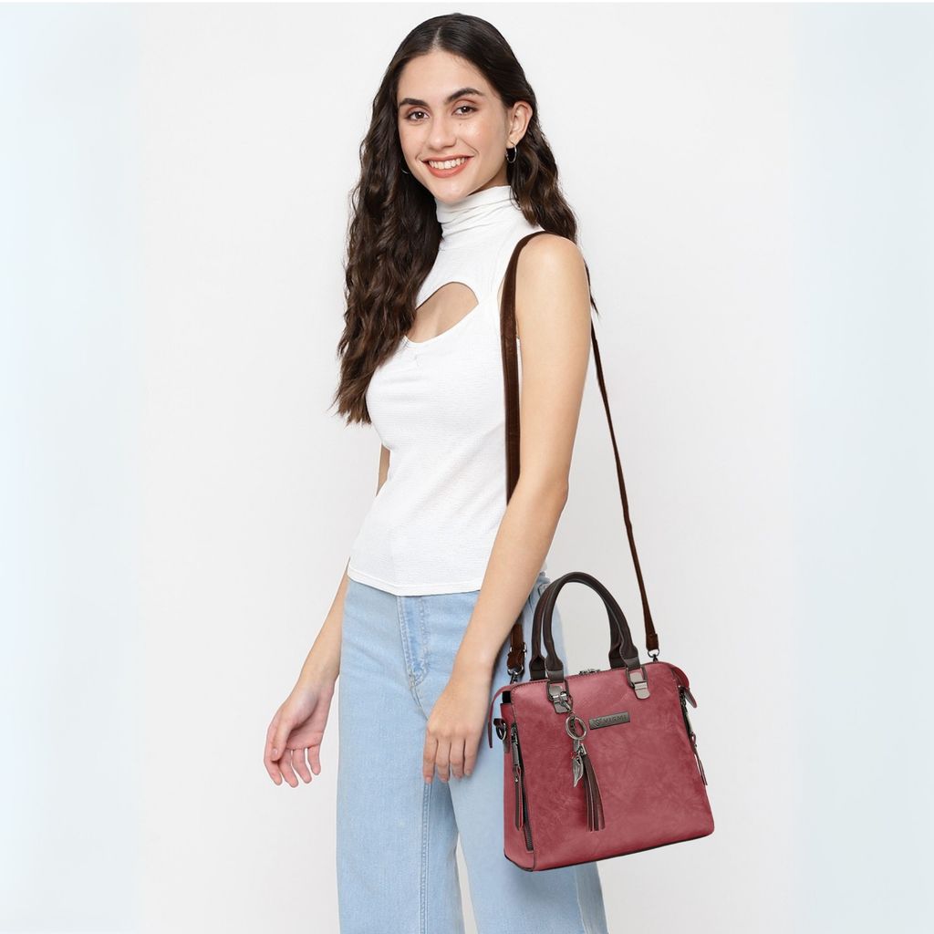 VISMIINTREND Stylish Sling Bag | Pu Leather Crossbody Satchel Bag | Women Handbag for Office | Travel | Daily Use | Detachable Adjustable Strap