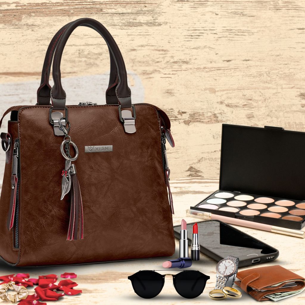 VISMIINTREND Stylish Sling Bag | Pu Leather Crossbody Satchel Bag | Women Handbag for Office | Travel | Daily Use | Detachable Adjustable Strap