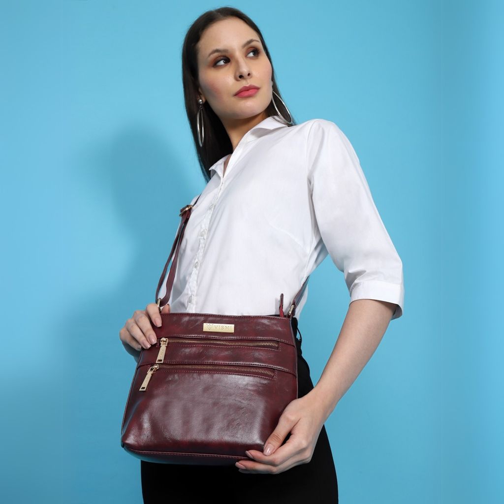 VISMIINTREND Sling Bag for Women | Crossbody Messenger Bag | Pu Leather Stylish Shoulder Bag | Water Resistant Adjustable Strap