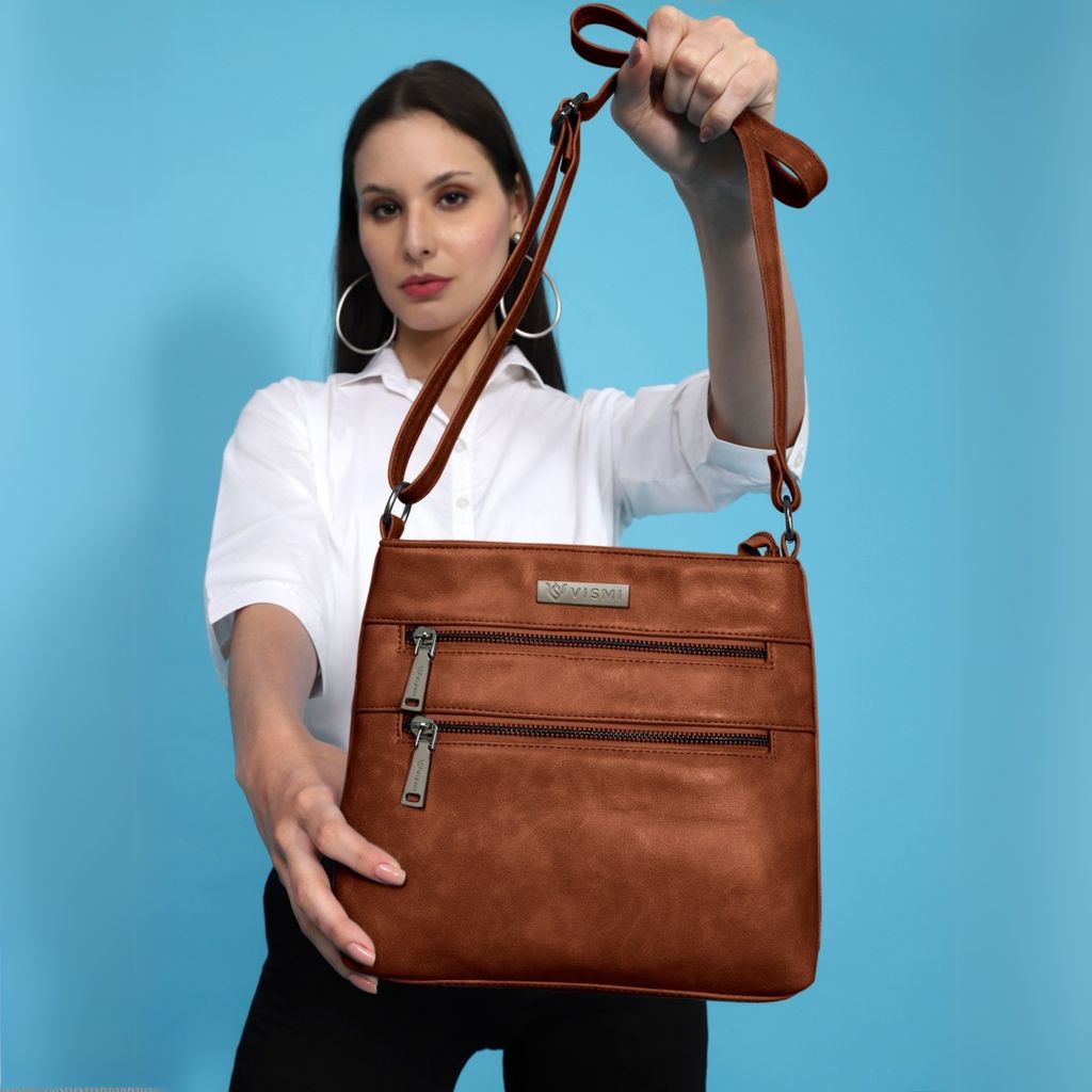 VISMIINTREND Sling Bag for Women | Crossbody Messenger Bag | Pu Leather Stylish Shoulder Bag | Water Resistant Adjustable Strap