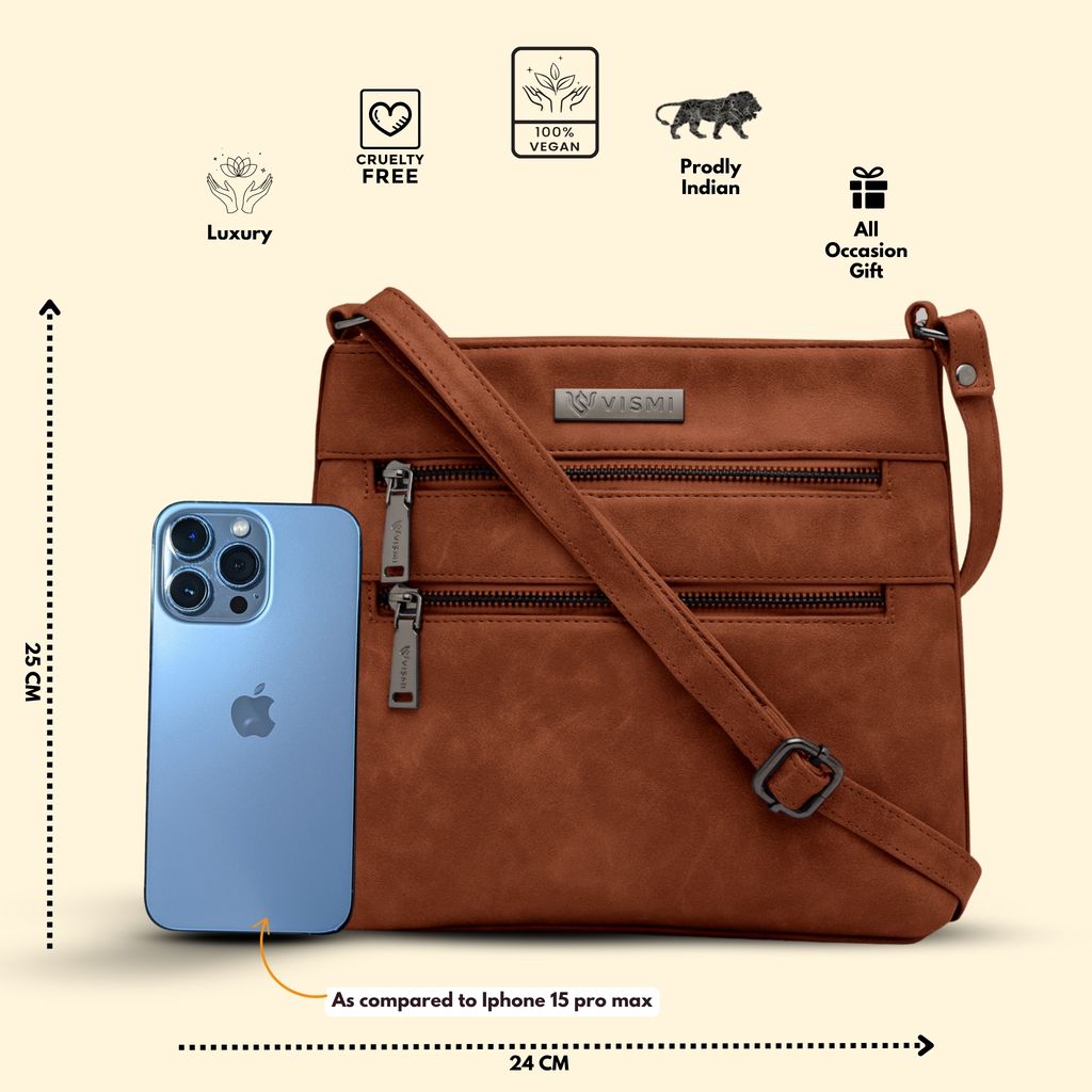 VISMIINTREND Sling Bag for Women | Crossbody Messenger Bag | Pu Leather Stylish Shoulder Bag | Water Resistant Adjustable Strap