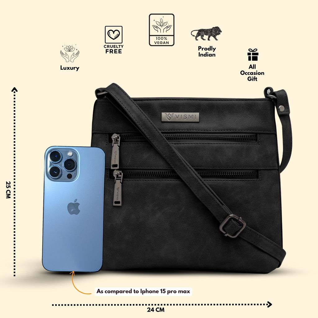 VISMIINTREND Sling Bag for Women | Crossbody Messenger Bag | Pu Leather Stylish Shoulder Bag | Water Resistant Adjustable Strap