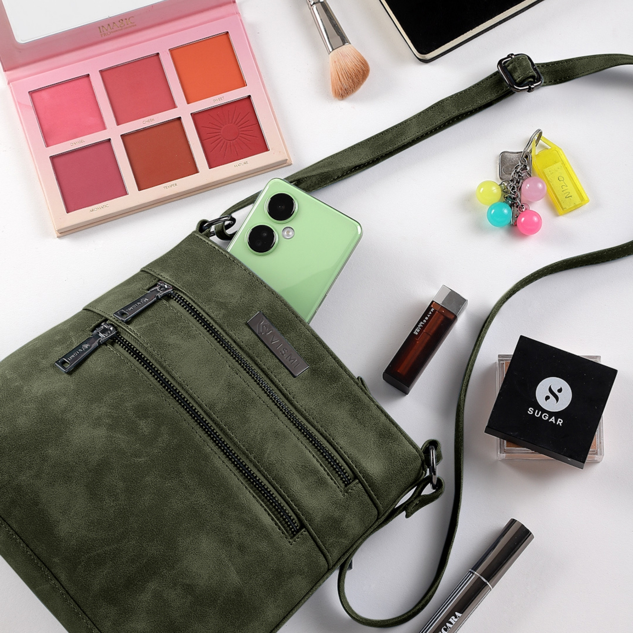 VISMIINTREND Sling Bag for Women | Crossbody Messenger Bag | Pu Leather Stylish Shoulder Bag | Water Resistant Adjustable Strap