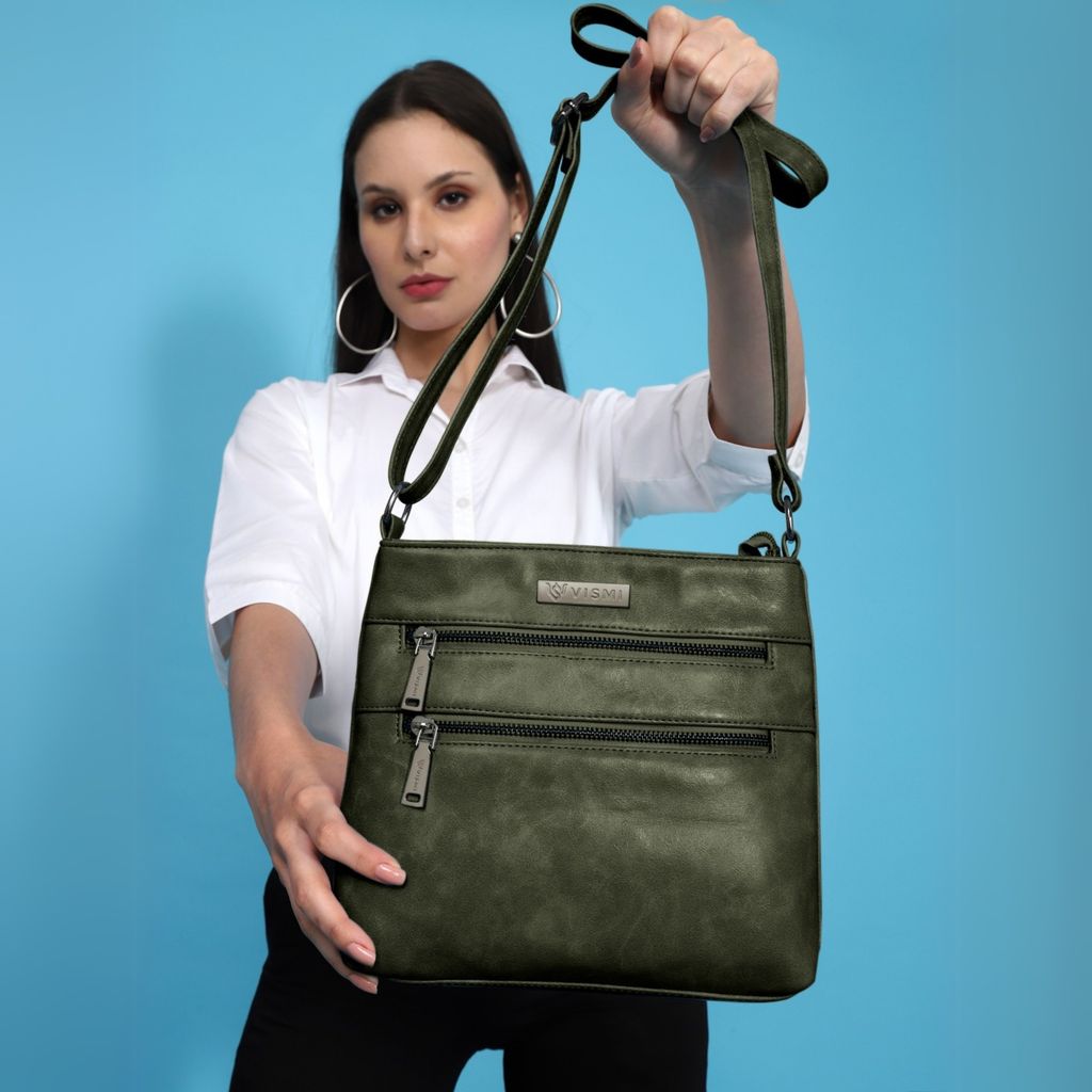 VISMIINTREND Sling Bag for Women | Crossbody Messenger Bag | Pu Leather Stylish Shoulder Bag | Water Resistant Adjustable Strap