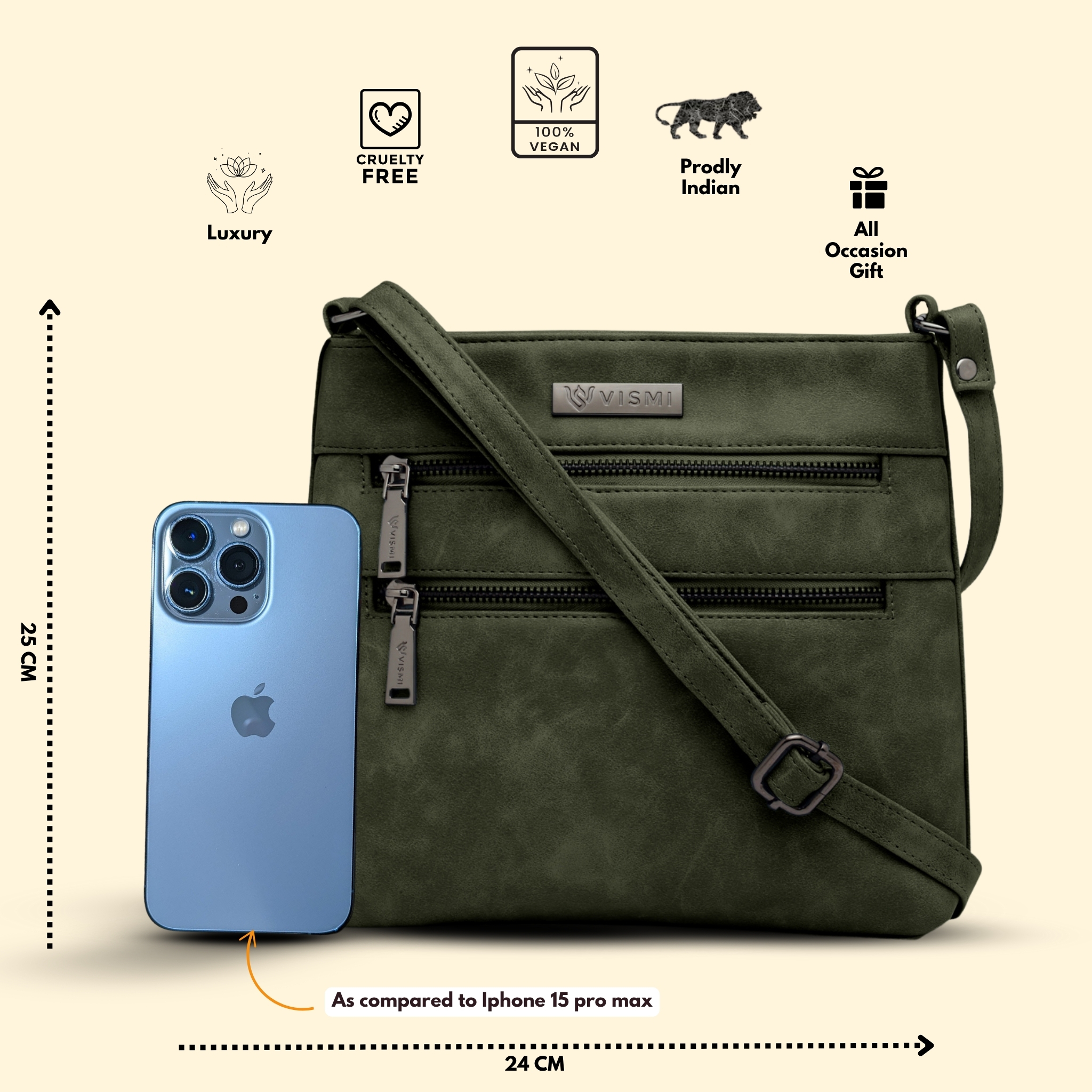 VISMIINTREND Sling Bag for Women | Crossbody Messenger Bag | Pu Leather Stylish Shoulder Bag | Water Resistant Adjustable Strap