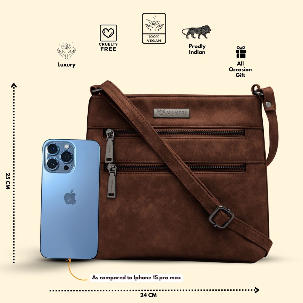 VISMIINTREND Sling Bag for Women | Crossbody Messenger Bag | Pu Leather Stylish Shoulder Bag | Water Resistant Adjustable Strap