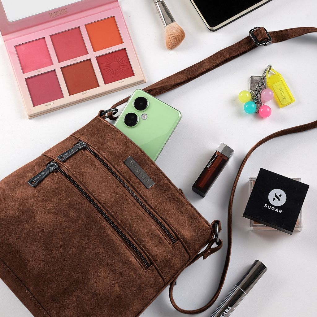 VISMIINTREND Sling Bag for Women | Crossbody Messenger Bag | Pu Leather Stylish Shoulder Bag | Water Resistant Adjustable Strap