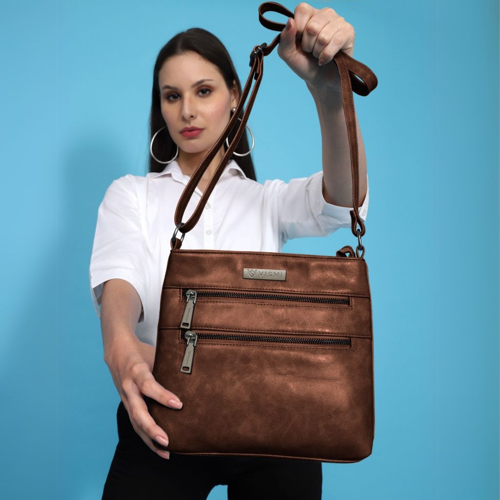 VISMIINTREND Sling Bag for Women | Crossbody Messenger Bag | Pu Leather Stylish Shoulder Bag | Water Resistant Adjustable Strap