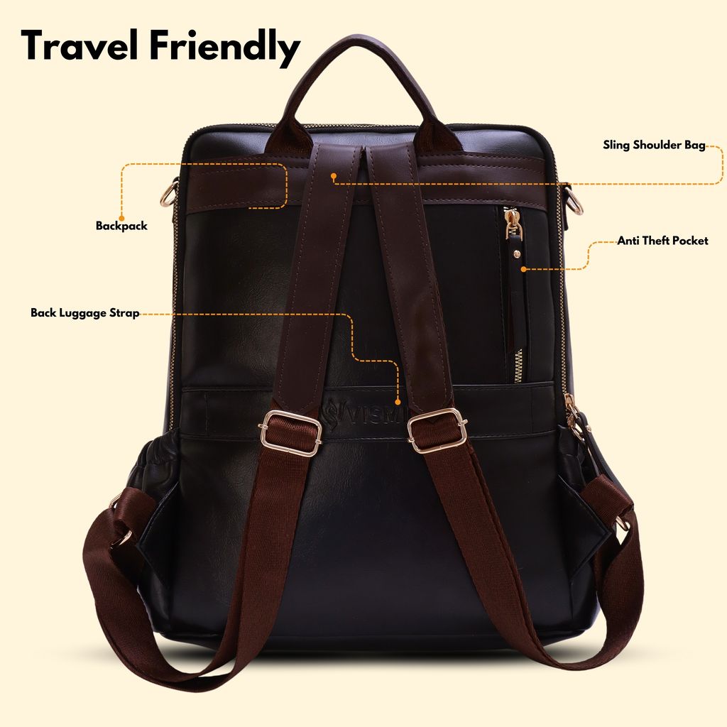 VISMIINTREND Women Bags | Stylish College Backpack | Backpack for Office Use | Travel Backpack | Vegan Leather | Waterproof | Laptop Backpack
