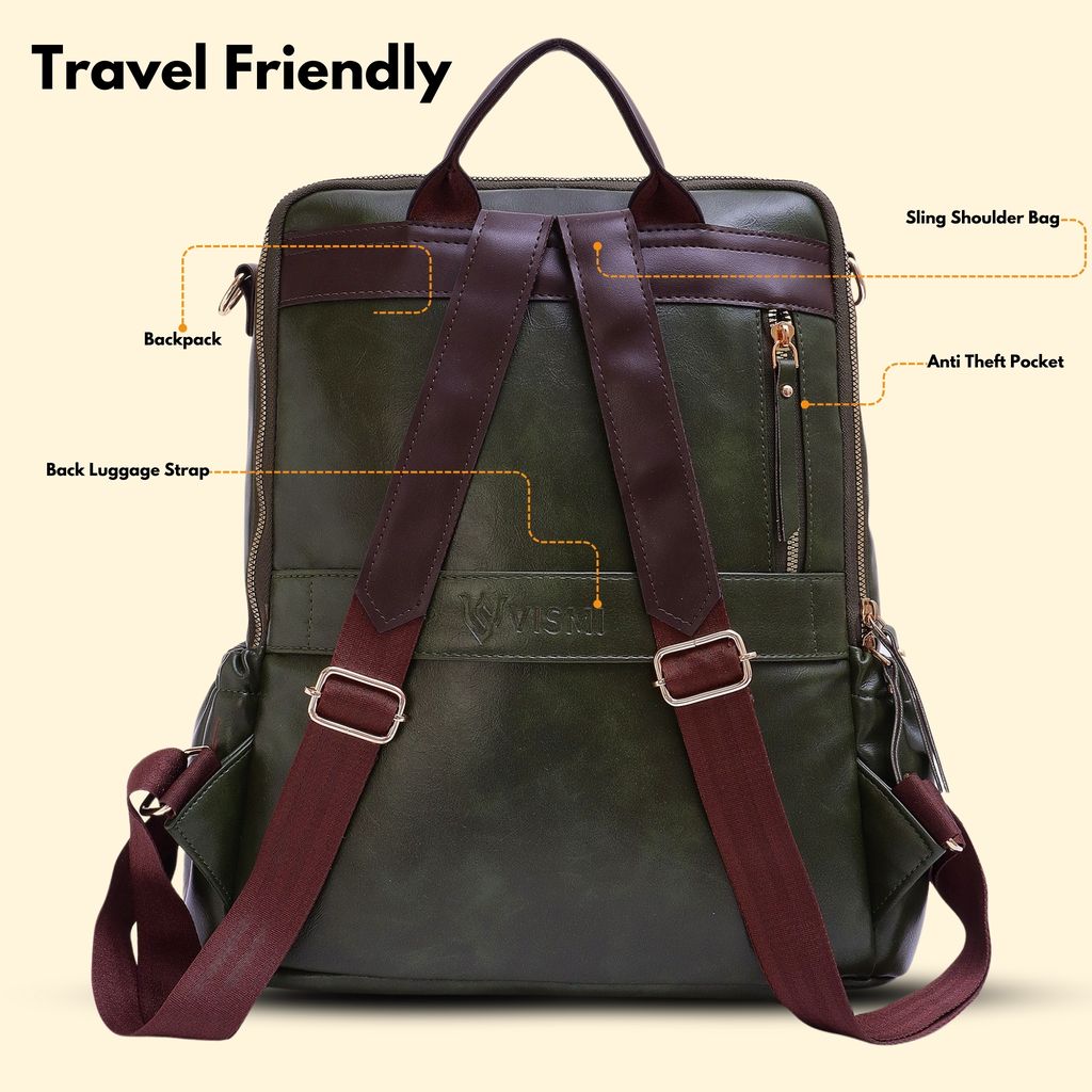 VISMIINTREND Women Bags | Stylish College Backpack | Backpack for Office Use | Travel Backpack | Vegan Leather | Waterproof | Laptop Backpack