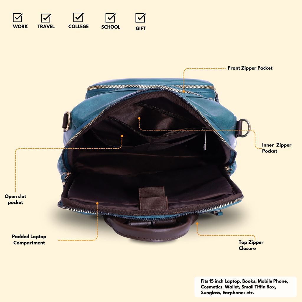 VISMIINTREND Women Bags | Stylish College Backpack | Backpack for Office Use | Travel Backpack | Vegan Leather | Waterproof | Laptop Backpack