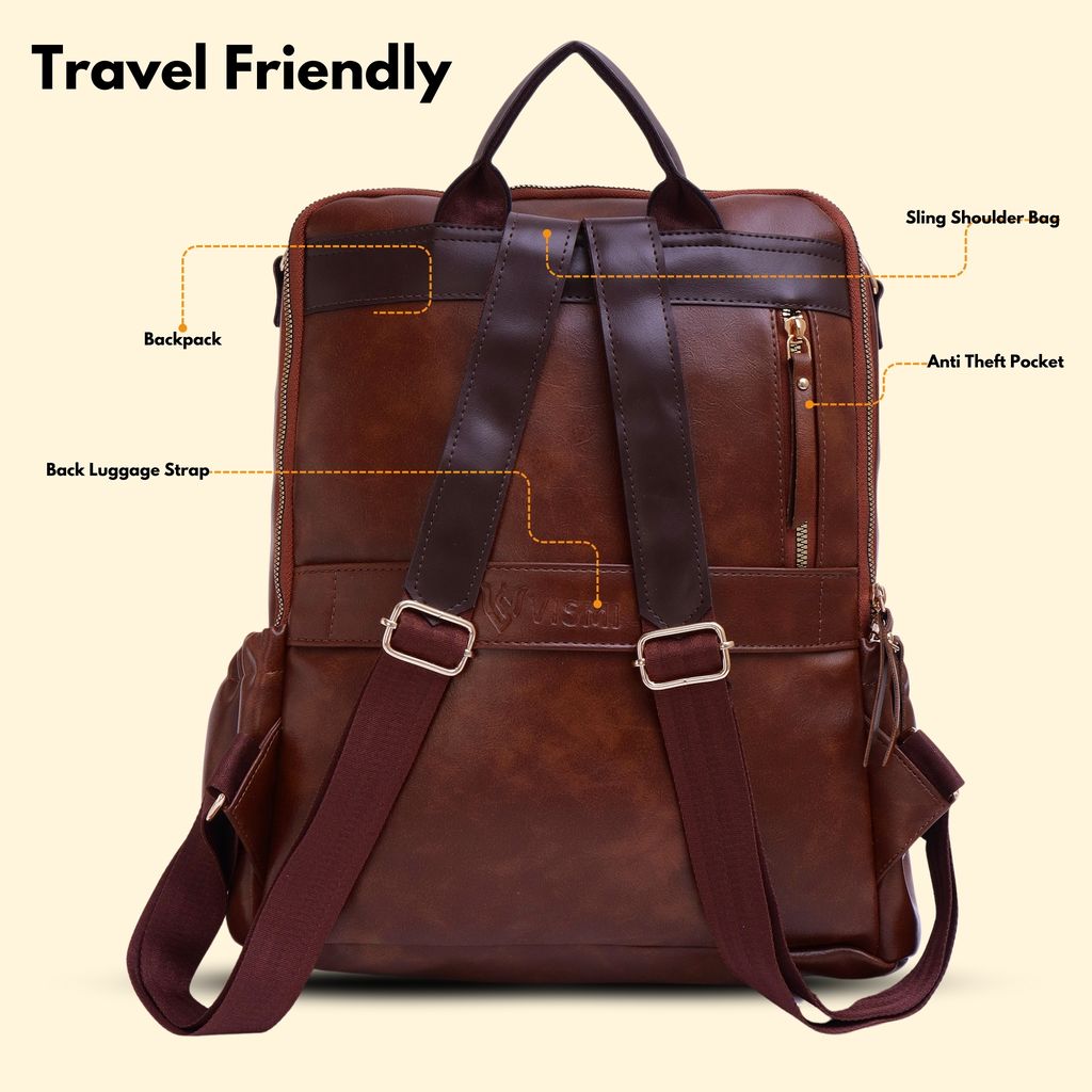 VISMIINTREND Women Bags | Stylish College Backpack | Backpack for Office Use | Travel Backpack | Vegan Leather | Waterproof | Laptop Backpack