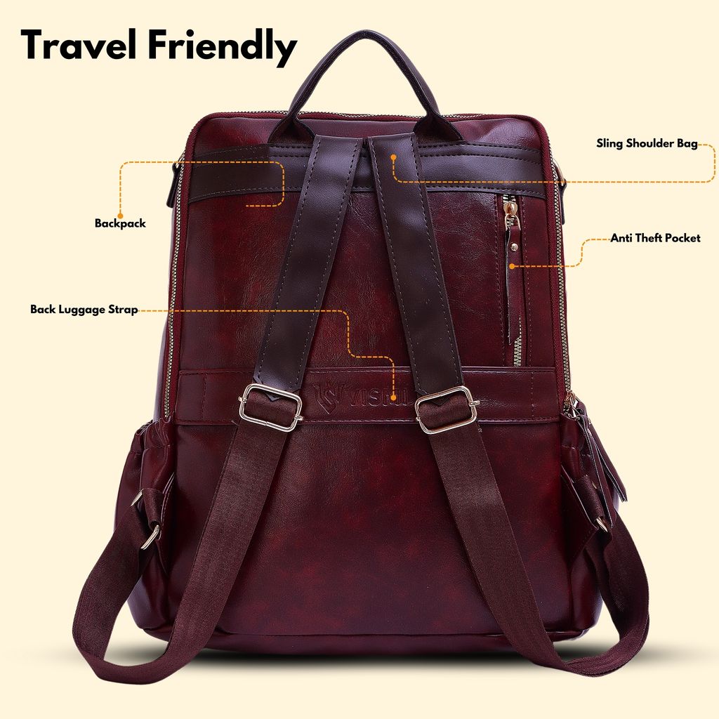 VISMIINTREND Women Bags | Stylish College Backpack | Backpack for Office Use | Travel Backpack | Vegan Leather | Waterproof | Laptop Backpack