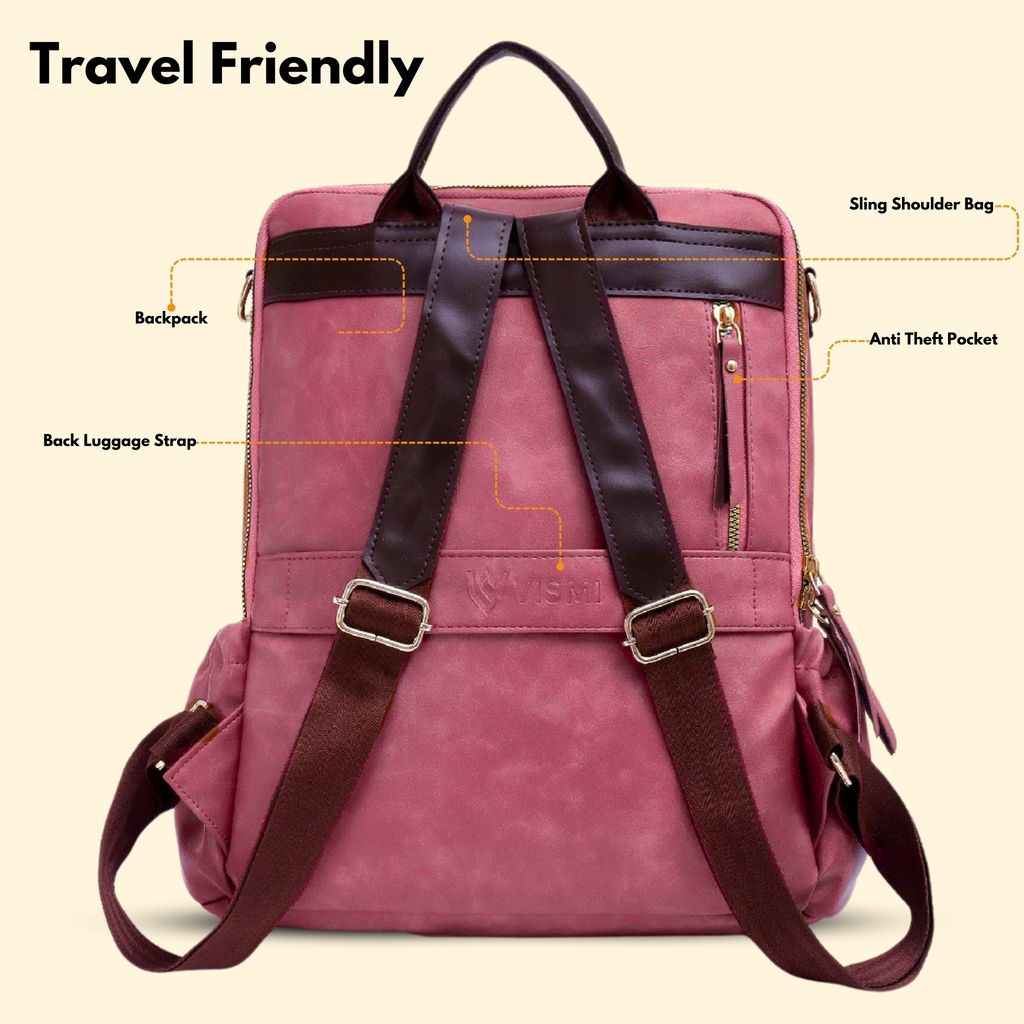 VISMIINTREND Women Bags | Stylish College Backpack | Backpack for Office Use | Travel Backpack | Vegan Leather | Waterproof | Laptop Backpack