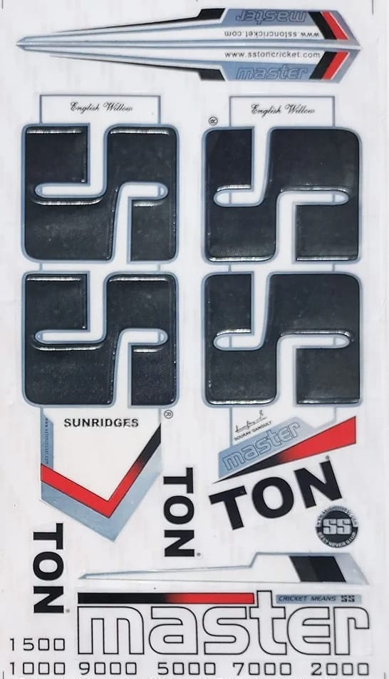 TEKNAXO | 3D MSTR Edition | English Willow | Embossed Cricket Bat Sticker | Black
