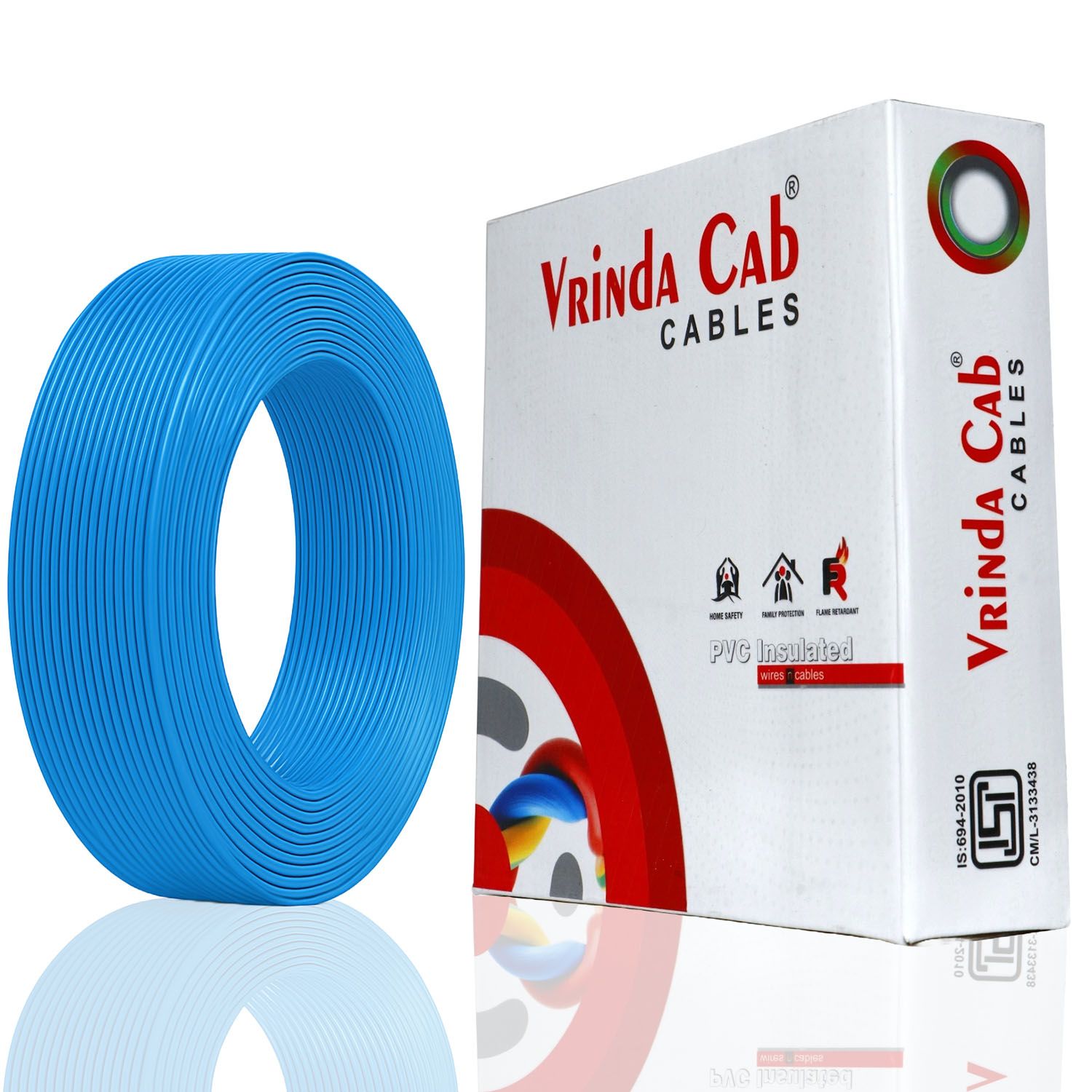 VRINDA Blue 1MM 90 Meter Electrical Copper Wire | High Insulation PVC Wire for Domestic & Industrial Use