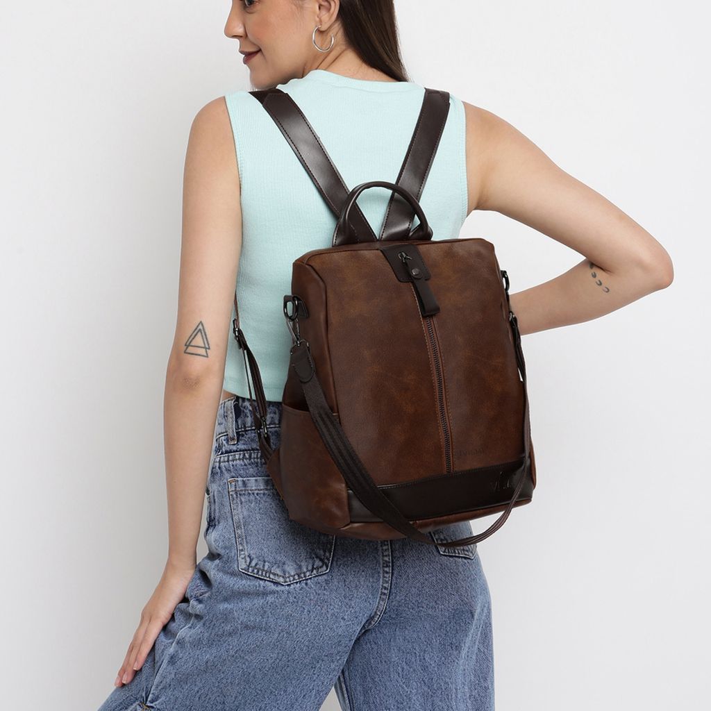 VISMIINTREND Women Backpack for Office Use Upto 13 Inch Laptop | Stylish Backpack Bag | Travel | School | College | Office Use | Anti Theft Convertible Backpack