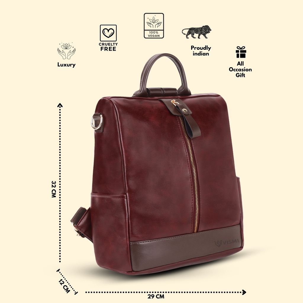 VISMIINTREND Women Backpack for Office Use Upto 13 Inch Laptop | Stylish Backpack Bag | Travel | School | College | Office Use | Anti Theft Convertible Backpack