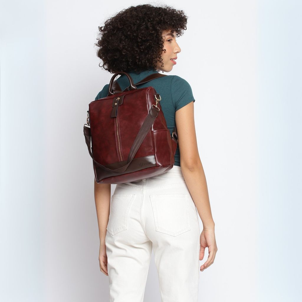 VISMIINTREND Women Backpack for Office Use Upto 13 Inch Laptop | Stylish Backpack Bag | Travel | School | College | Office Use | Anti Theft Convertible Backpack