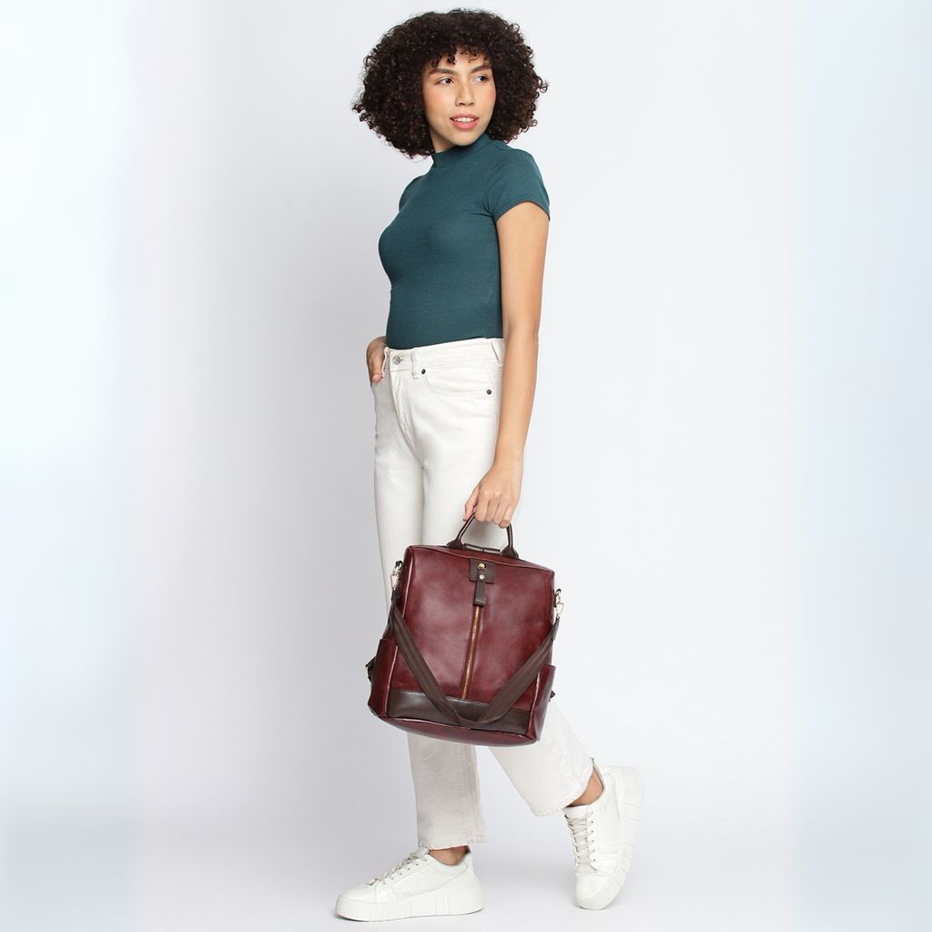 VISMIINTREND Women Backpack for Office Use Upto 13 Inch Laptop | Stylish Backpack Bag | Travel | School | College | Office Use | Anti Theft Convertible Backpack