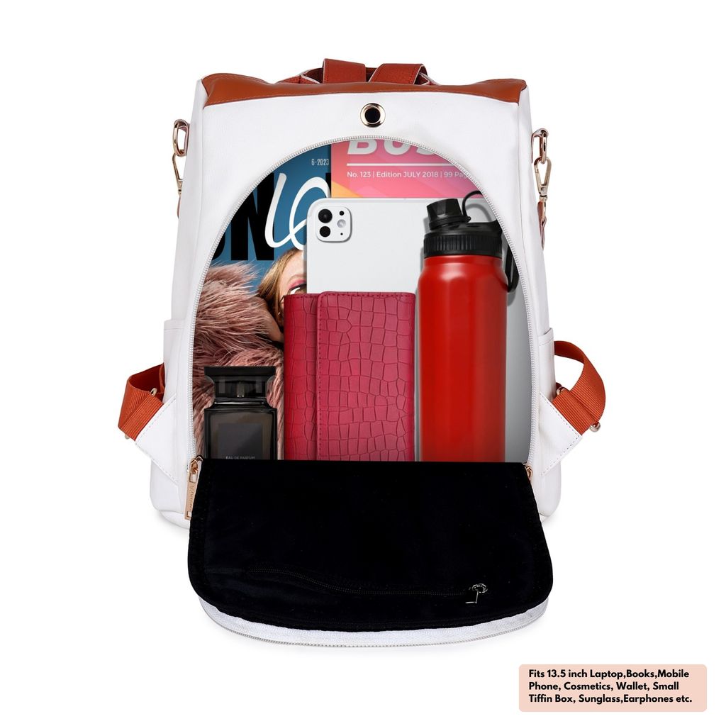 VISMIINTREND Women Backpack for Office Use Upto 13 Inch Laptop | Stylish Backpack Bag | Travel | School | College | Office Use | Anti Theft Convertible Backpack