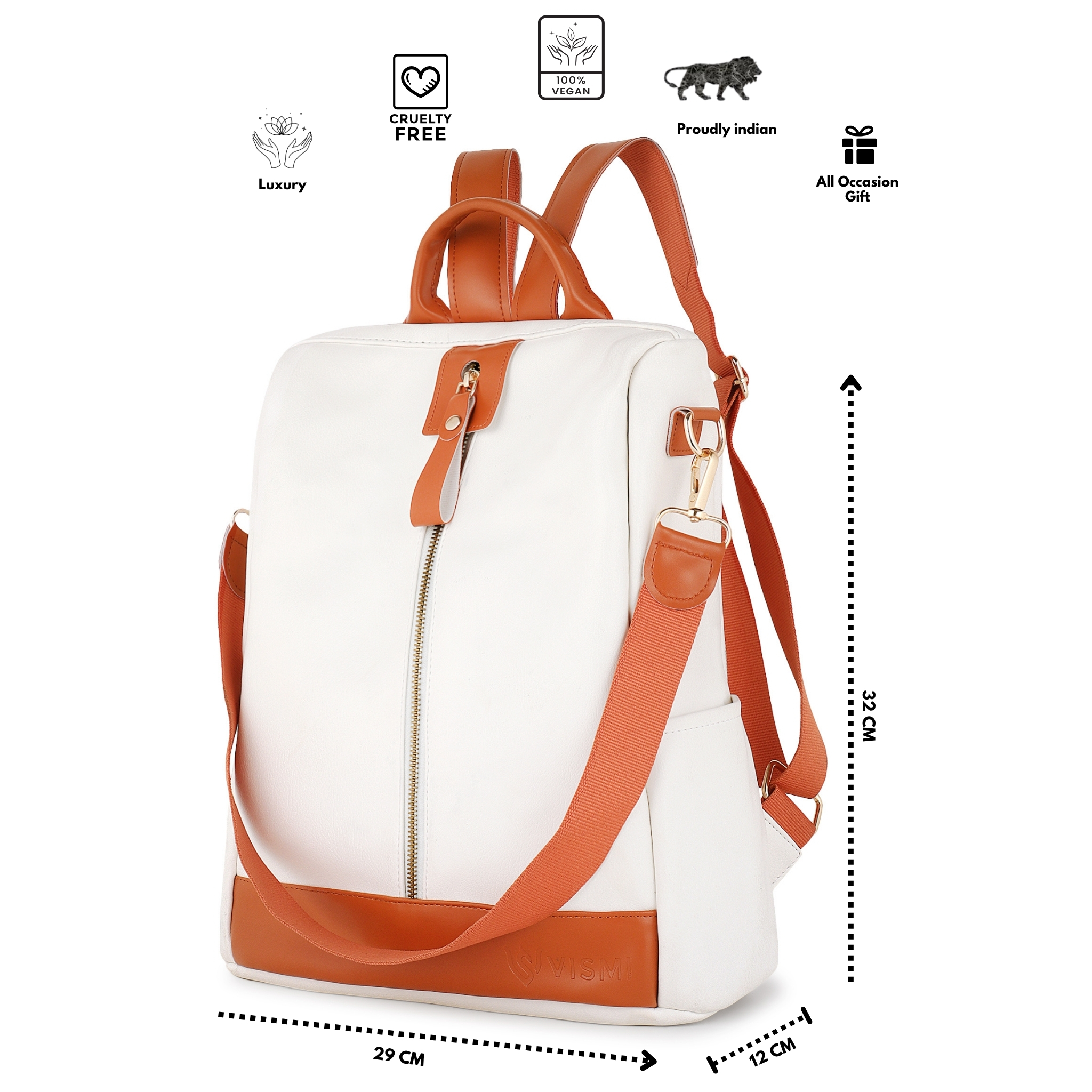 VISMIINTREND Women Backpack for Office Use Upto 13 Inch Laptop | Stylish Backpack Bag | Travel | School | College | Office Use | Anti Theft Convertible Backpack