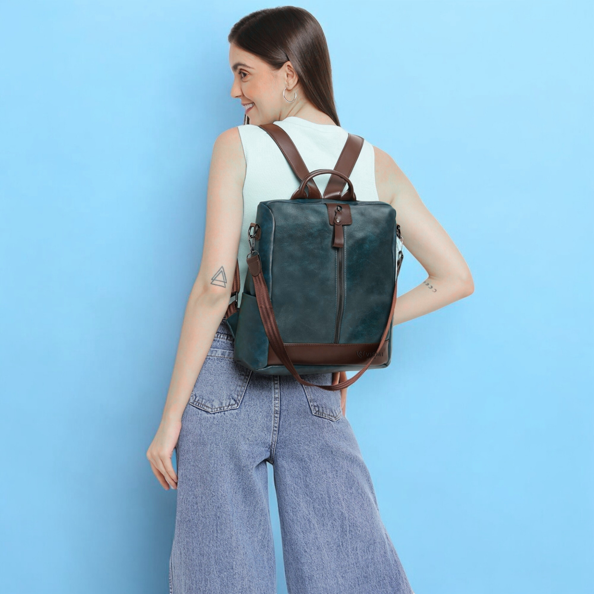 VISMIINTREND Women Backpack for Office Use Upto 13 Inch Laptop | Stylish Backpack Bag | Travel | School | College | Office Use | Anti Theft Convertible Backpack