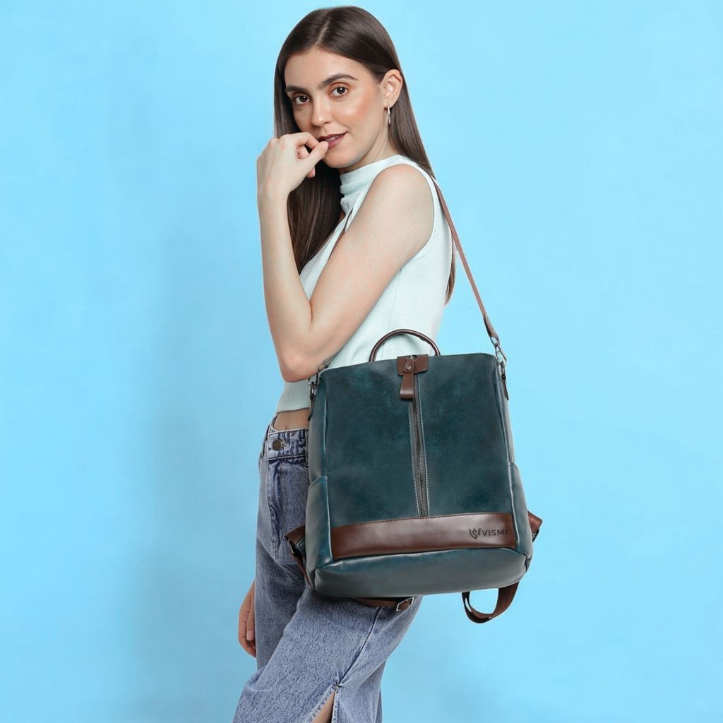 VISMIINTREND Women Backpack for Office Use Upto 13 Inch Laptop | Stylish Backpack Bag | Travel | School | College | Office Use | Anti Theft Convertible Backpack